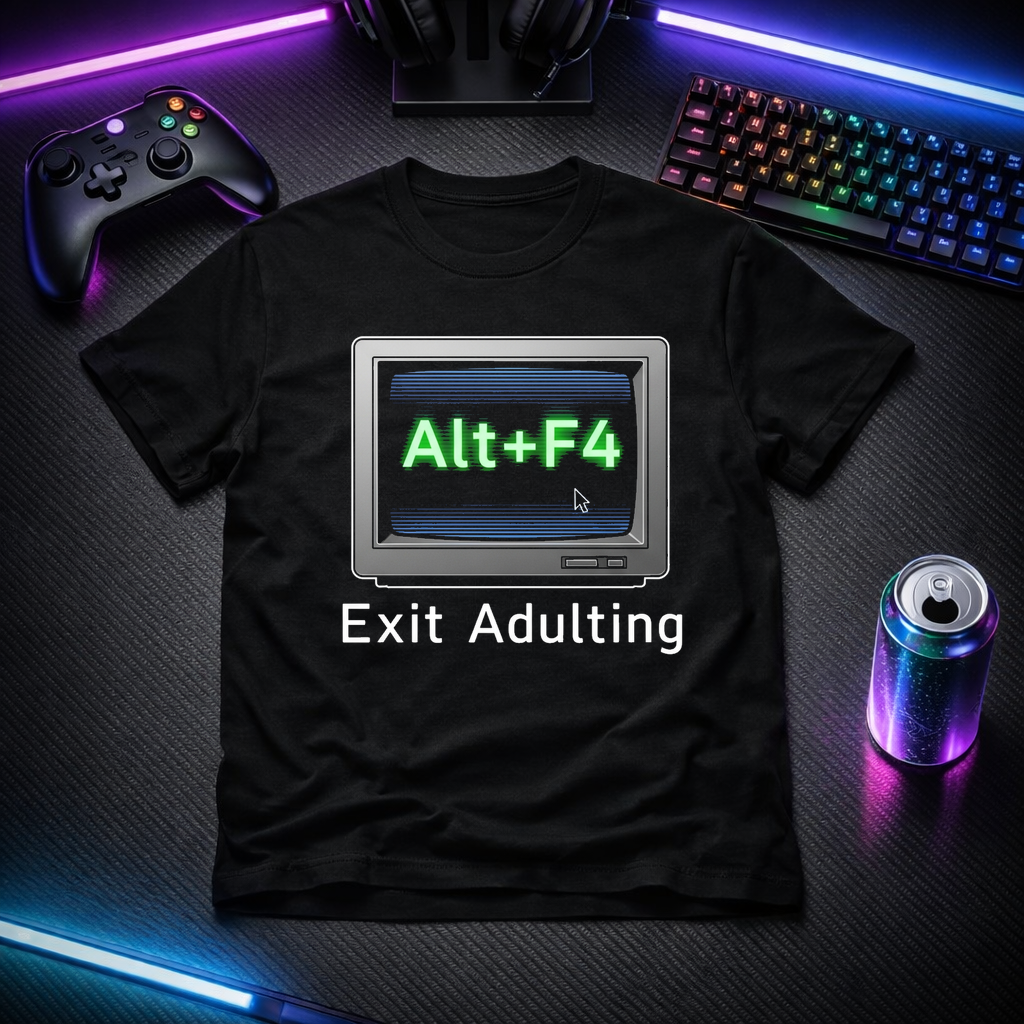 Alt-F4 gaming t-shirt mockup