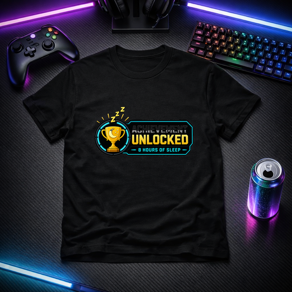 Achievement Unlocked: 8 Hours of Sleep - Gamer Tee