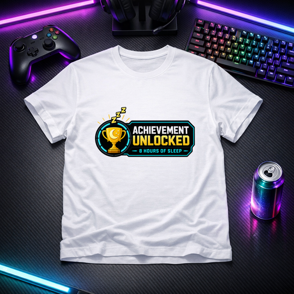 Achievement Unlocked: 8 Hours of Sleep - Gamer Tee