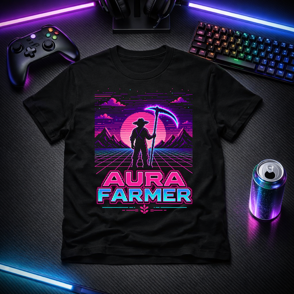 Aura Farmer - Flat Design Gamer Tee
