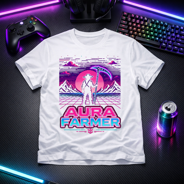 Aura Farmer - Flat Design Gamer Tee