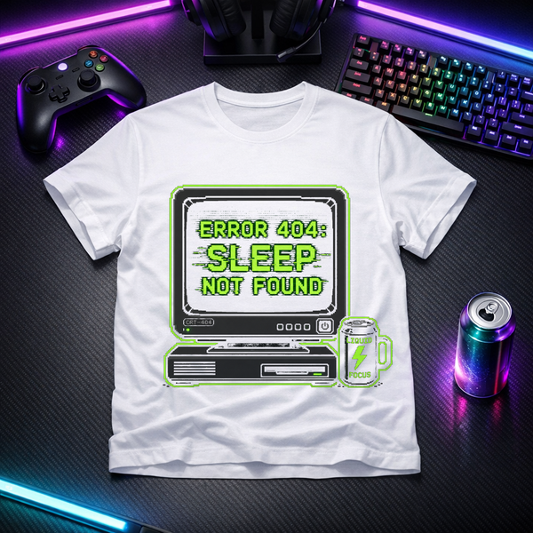 Error 404: Sleep Not Found - Gamer Tee