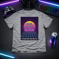 Pixel Perfect Glitch - Vaporwave Tee - Heather Grey