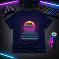 Pixel Perfect Glitch - Vaporwave Tee - Solid Midnight Navy