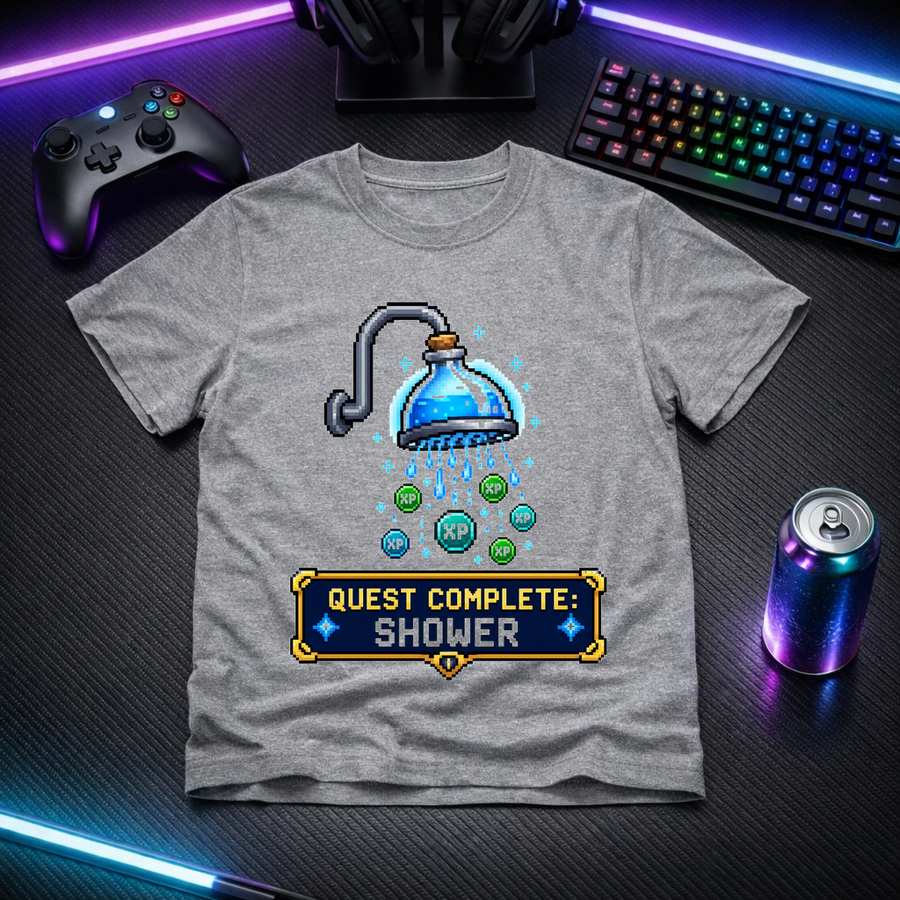 Quest Complete: Shower - Gamer Tee