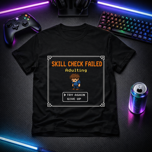 Skill Check Failed: Adulting - Gamer Tee