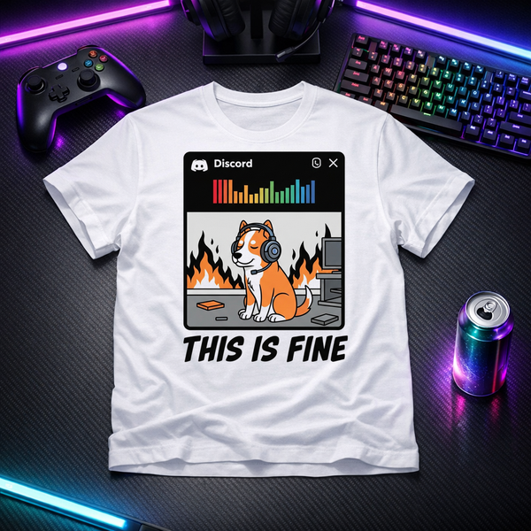 This Is Fine - Discord Gamer Tee - Solid White